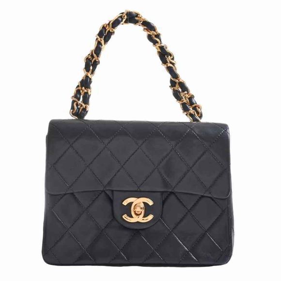 Chanel Lambskin Matelasse Chain Handbag Black - Picture 1 of 9